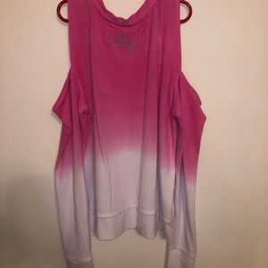 pink and white ombré sweatshirt